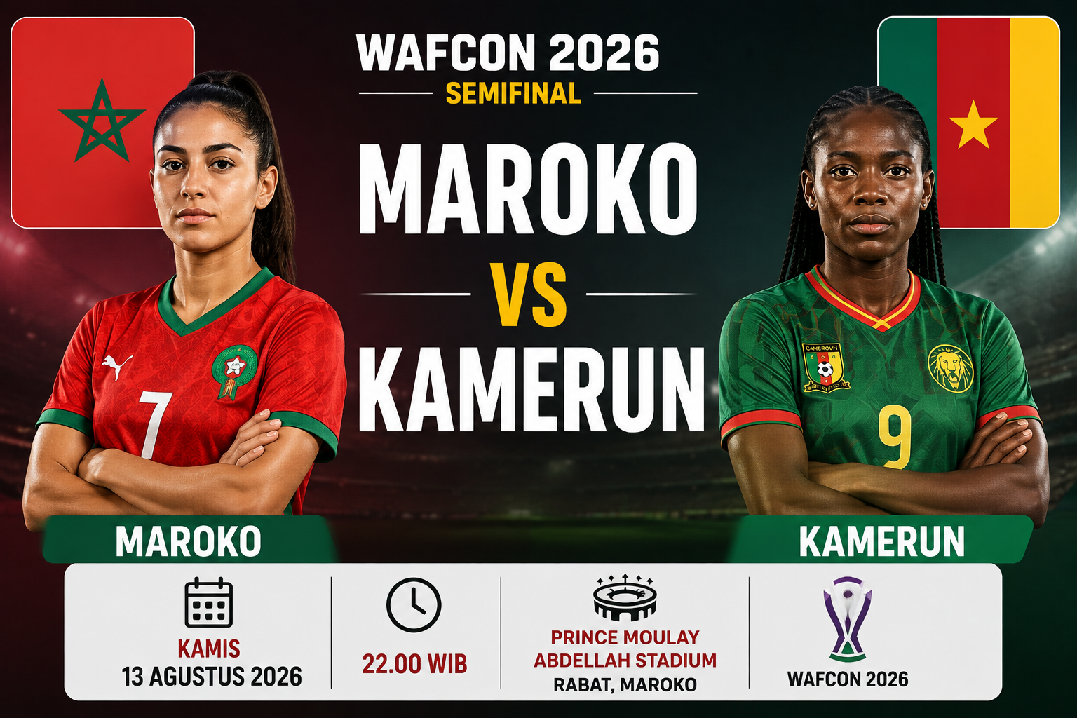 Prediksi Maroko vs Kamerun Kamis 13 Agustus 2026